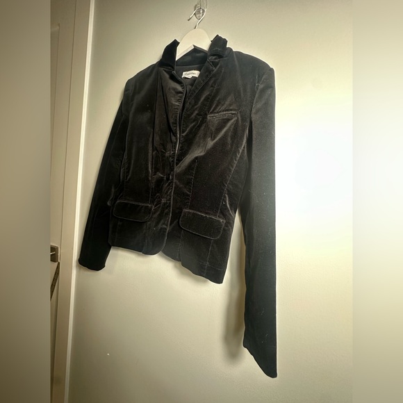 Calvin Klein Velvet Black Blazer Size 6 - Picture 9 of 14